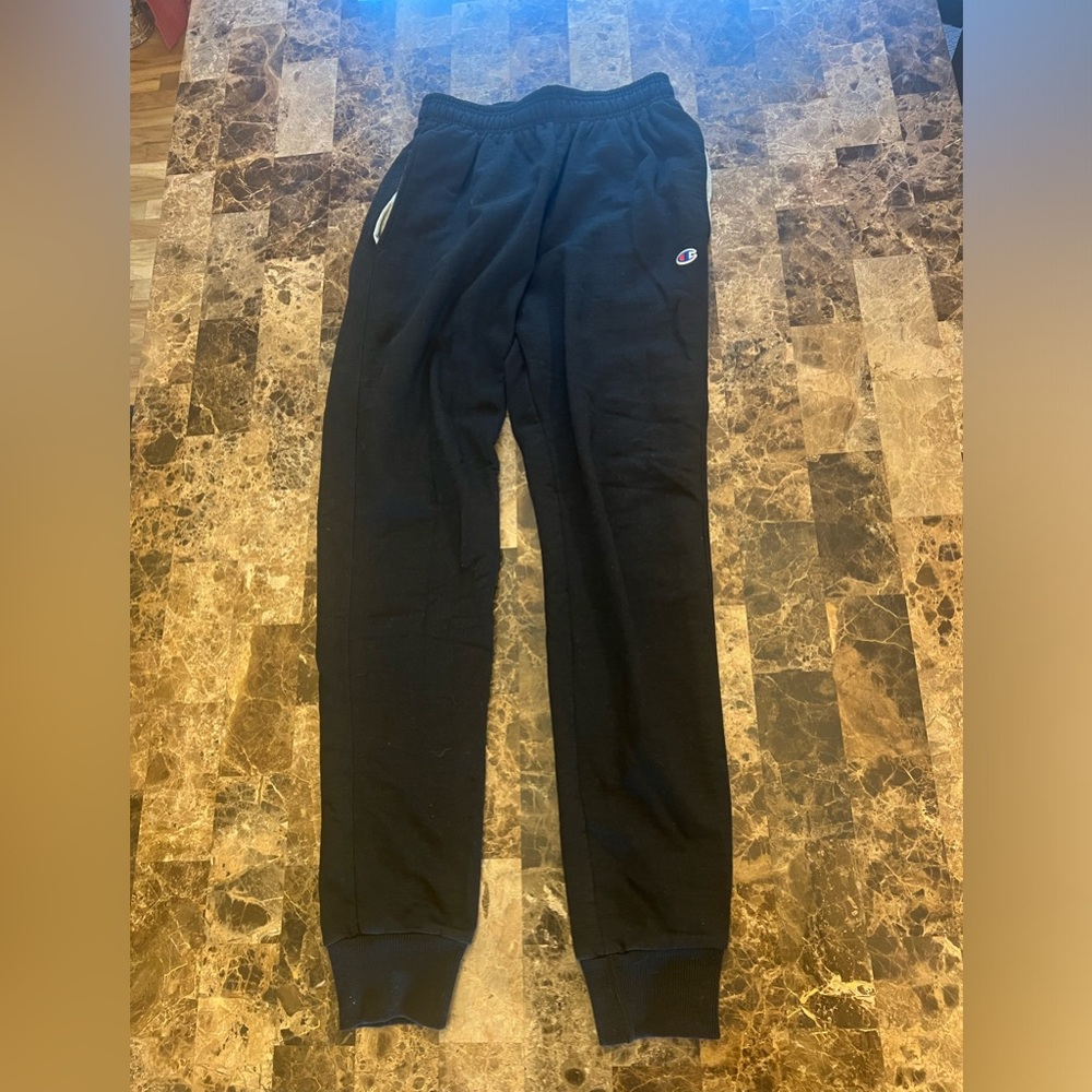 -Mens Black Champion Sweatpants (Size-S)